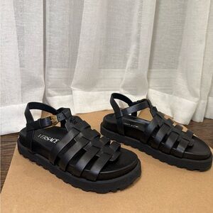 Versace Medusa Fisherman Sandals Black 7.5